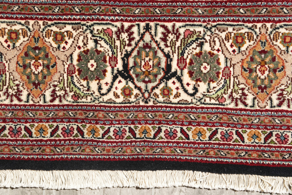 6.5 x 10 Authentic Persian Tabriz Mahi Rug Wool and Silk Handmade Iran #F-4218
