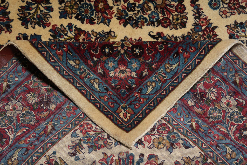 7 x 7.4 Ivory Fine Persian Sarouk Rug 72381