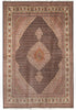 Load image into Gallery viewer, 6.7 x 9.9 Genuine Persian Tabriz Mahi Rug Wool and Silk Handmade Iran