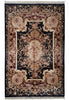 Load image into Gallery viewer, 6 x 9 French Aubusson Hand-Knotted Silk Rug Black #F-5526