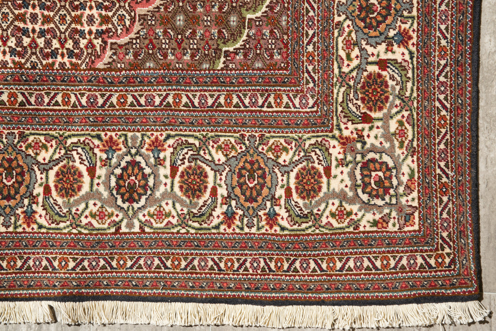 6.7 x 9.9 Genuine Persian Tabriz Mahi Rug Wool and Silk Handmade Iran #F-4219