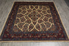 Load image into Gallery viewer, 7 x 7.4 Ivory Fine Persian Sarouk Rug 72381