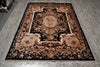 Load image into Gallery viewer, 6 x 9 French Aubusson Hand-Knotted Silk Rug Black #F-5526