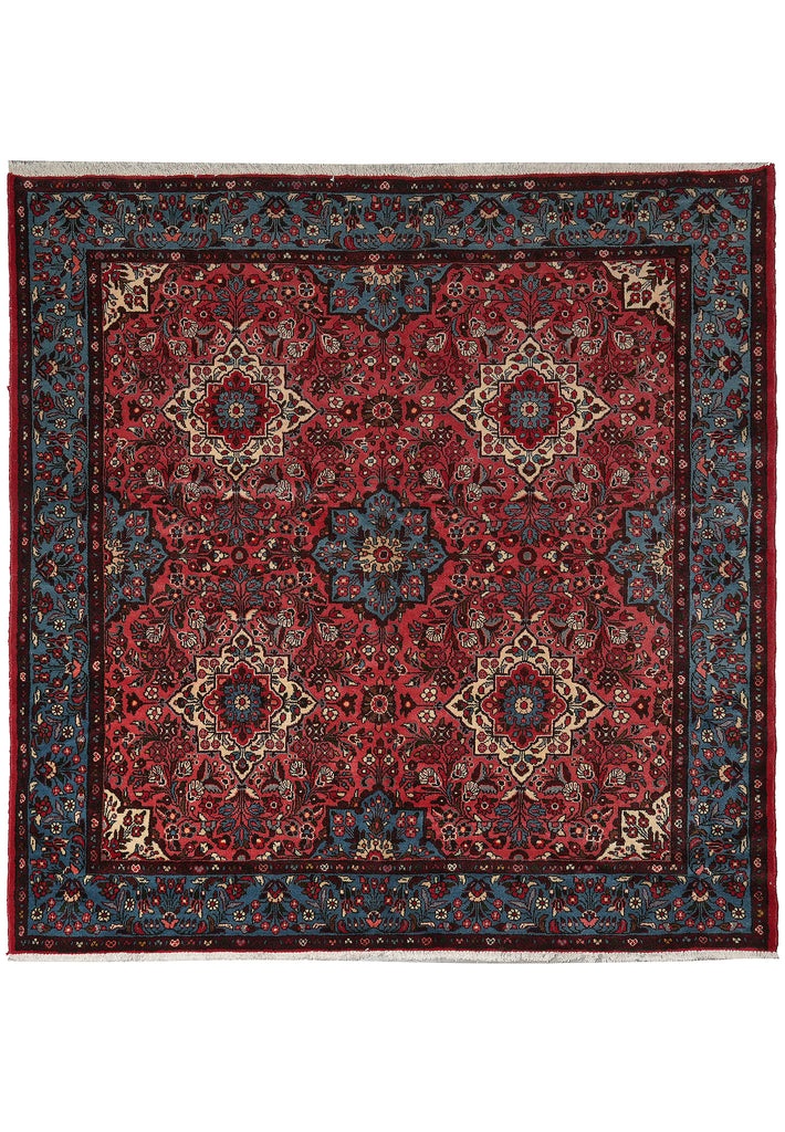 7 x 7 Dull Red Fine Persian Bakhtiari Rug #B-72424