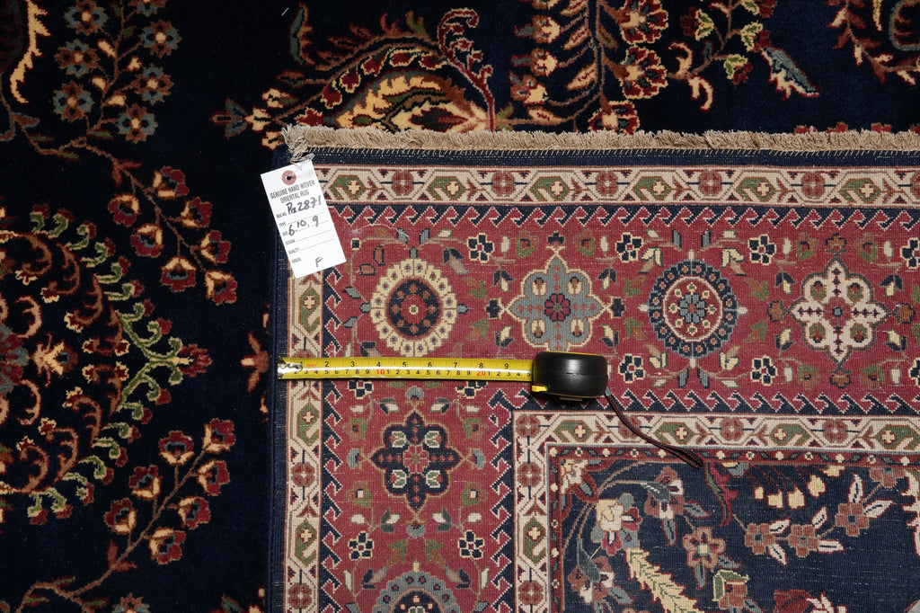 7 x 9 Traditional Sarouk Mohageran Quality Hand-Knotted Rug Lustrous Silky Wool #PIX-2871