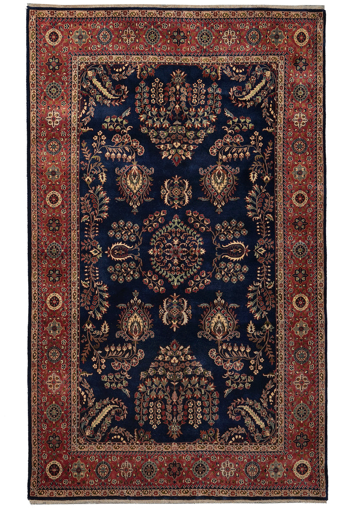7 x 9 Traditional Sarouk Mohageran Quality Hand-Knotted Rug Lustrous Silky Wool #PIX-2871