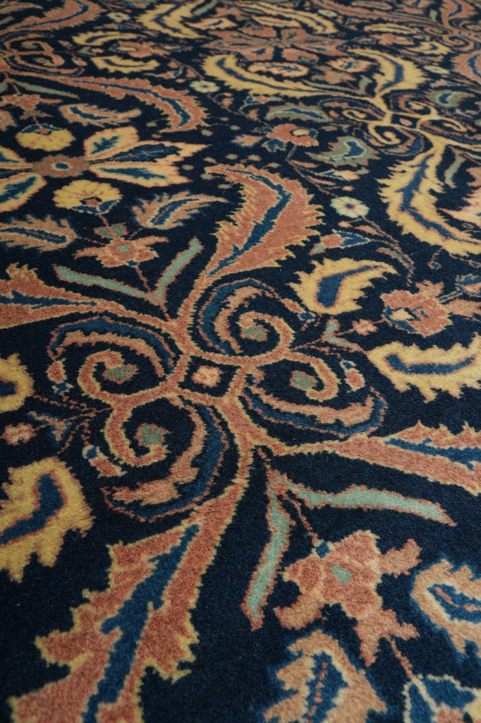 6.7 x 6.9 Navy Blue Fine Persian Sarouk Rug 72346