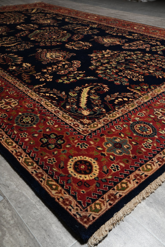 7 x 9 Traditional Sarouk Mohageran Quality Hand-Knotted Rug Lustrous Silky Wool #PIX-2871