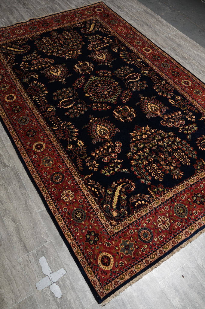 7 x 9 Traditional Sarouk Mohageran Quality Hand-Knotted Rug Lustrous Silky Wool #PIX-2871