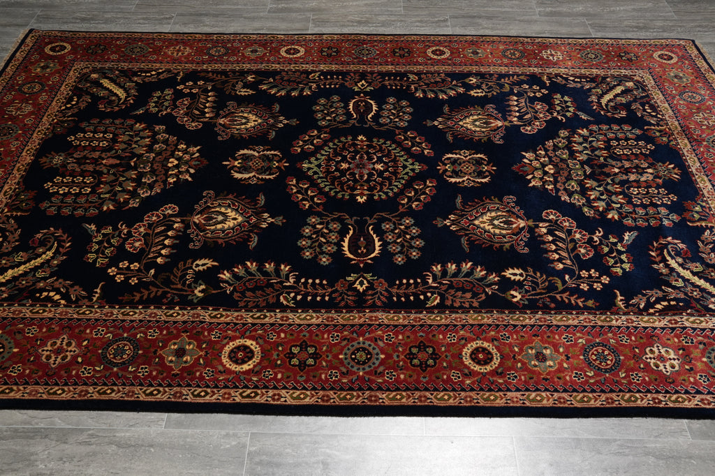 7 x 9 Traditional Sarouk Mohageran Quality Hand-Knotted Rug Lustrous Silky Wool #PIX-2871