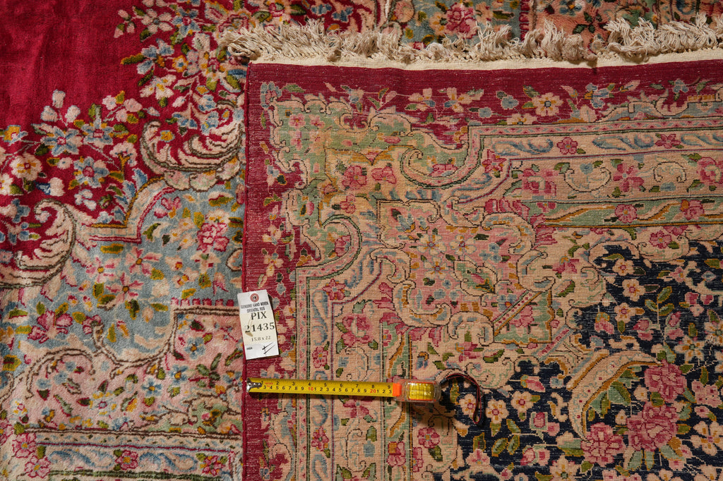 15.8 x 22 Large Mansion Size Authentic Persian Kerman Rug Open Field Iran #PIX-21435