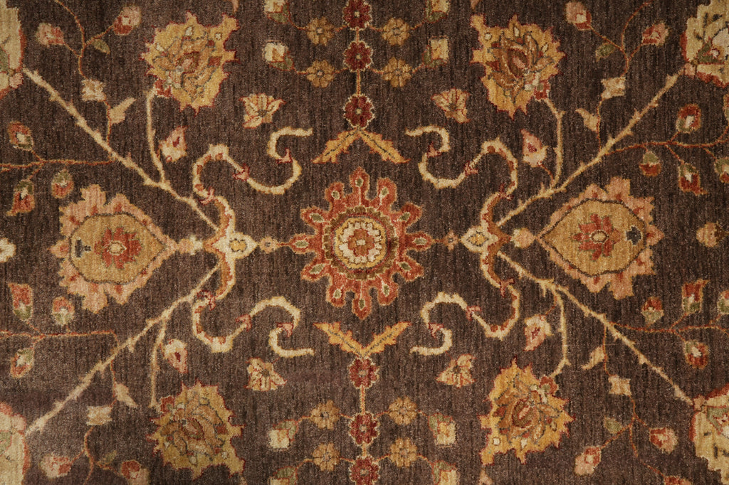 6 x 9 Brown Natural Wool Chobi Peshawar Ziglar Rug #B-74071