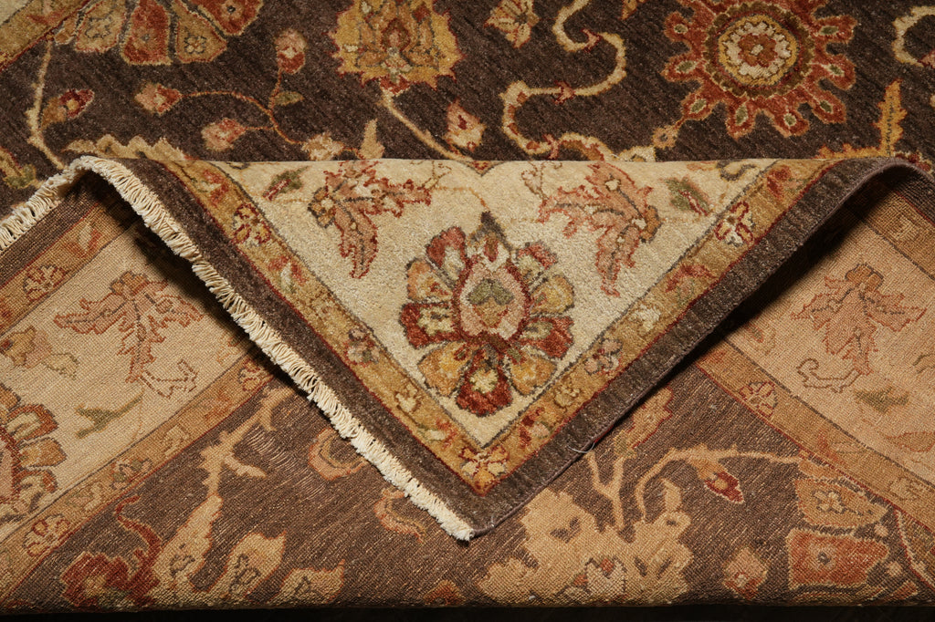 6 x 9 Brown Natural Wool Chobi Peshawar Ziglar Rug #B-74071
