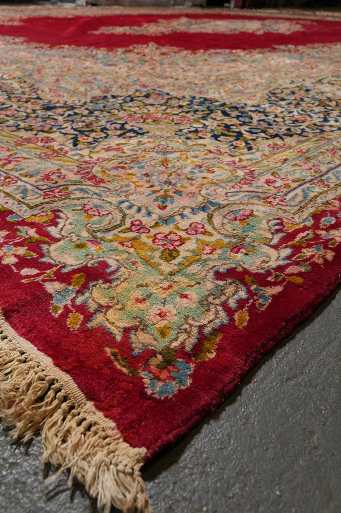 15.8 x 22 Large Mansion Size Authentic Persian Kerman Rug Open Field Iran #PIX-21435