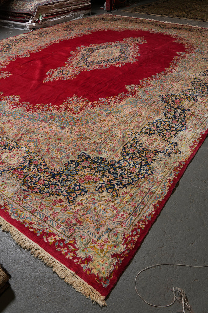 15.8 x 22 Large Mansion Size Authentic Persian Kerman Rug Open Field Iran #PIX-21435