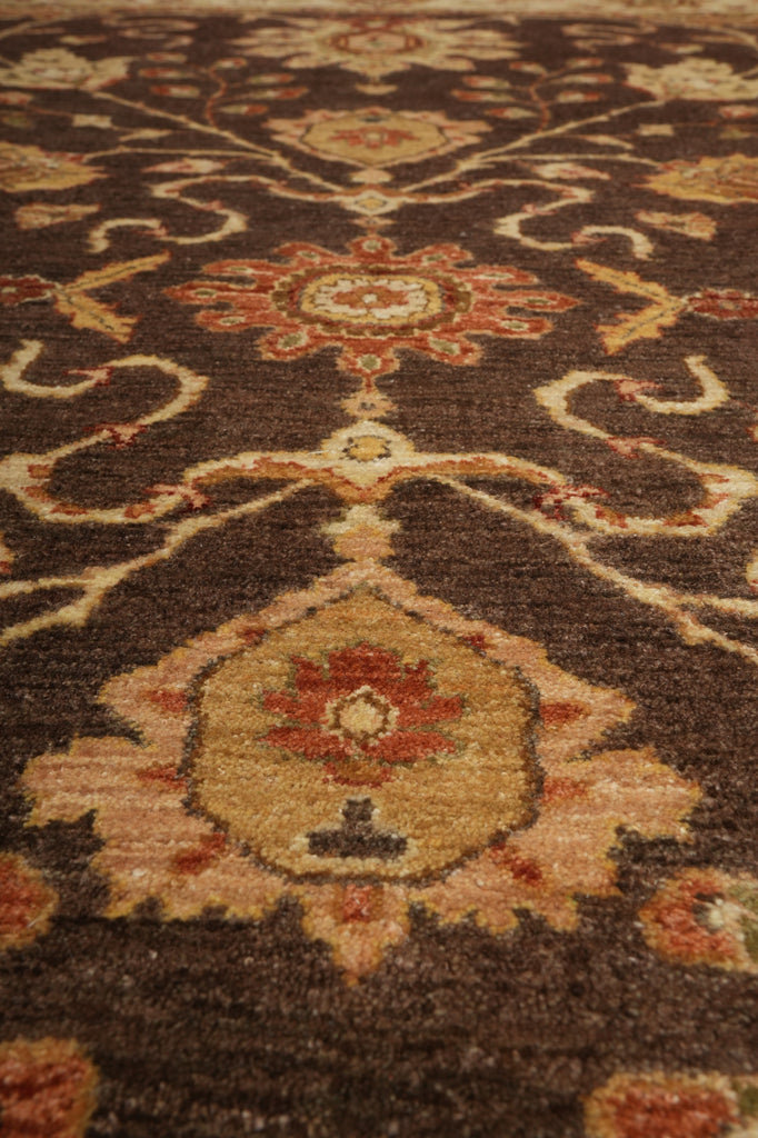 6 x 9 Brown Natural Wool Chobi Peshawar Ziglar Rug #B-74071