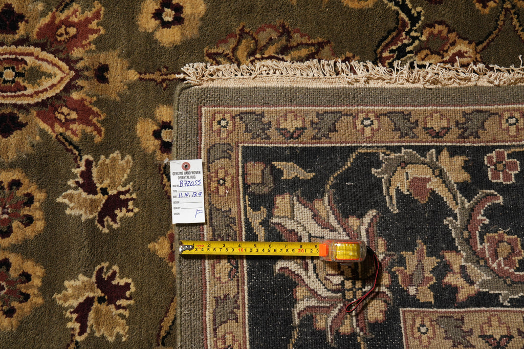 12 x 17.9 Green Handmade Rug Inventory Clearance SALE #B-72055