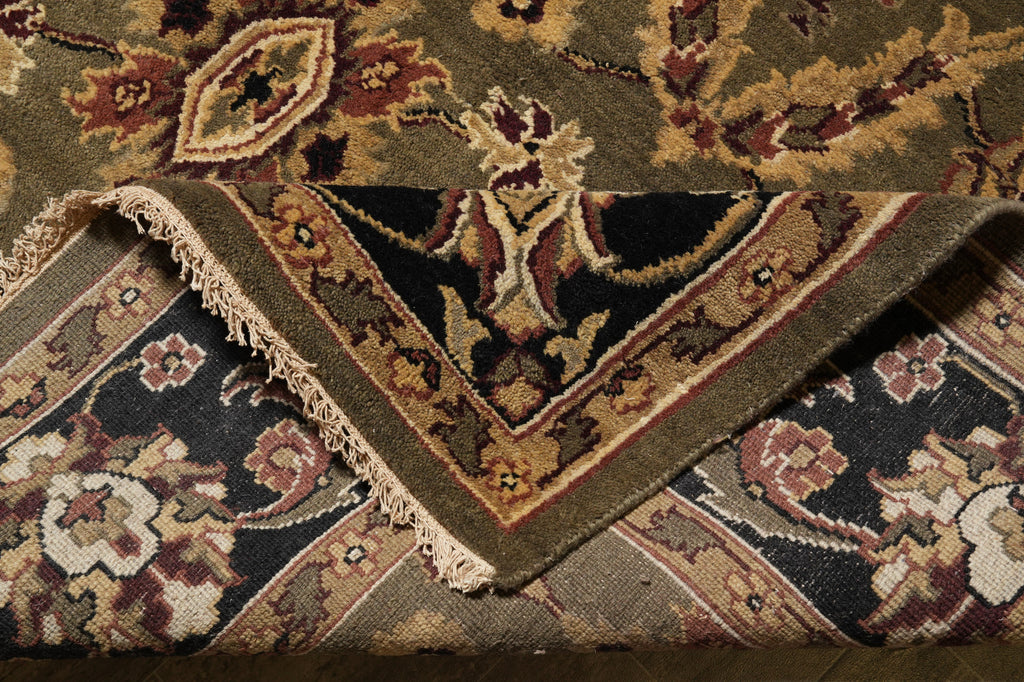 12 x 17.9 Green Handmade Rug Inventory Clearance SALE #B-72055