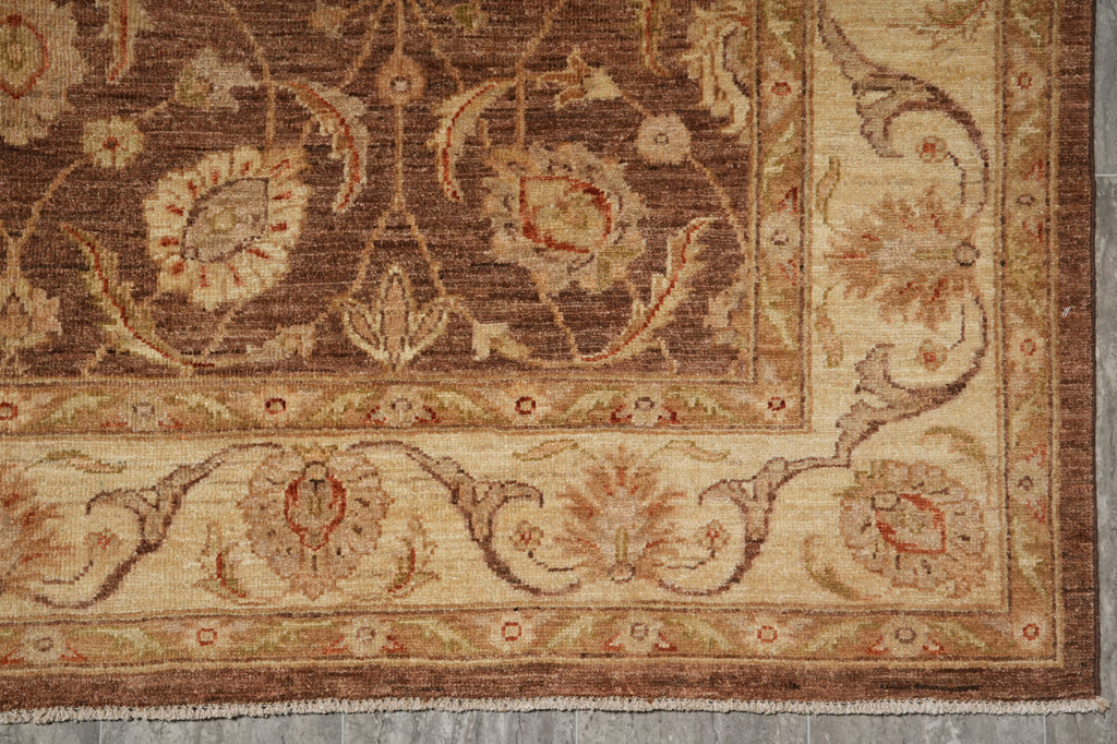 6 x 9 Organic Wool Chobi Peshawar Rug Warm Brown #PIX-20240