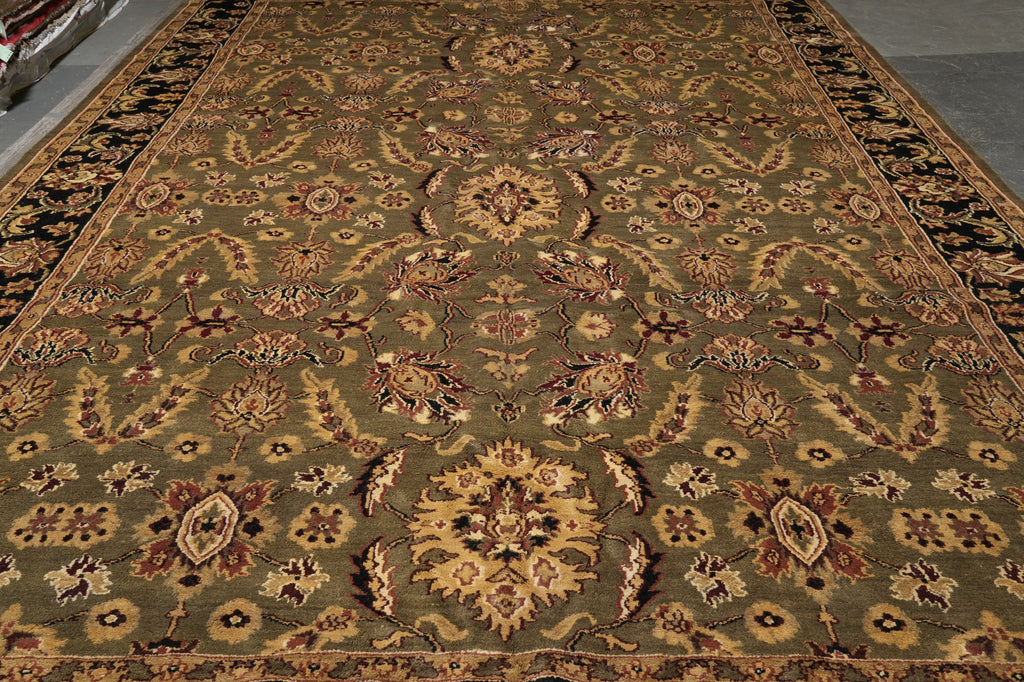 12 x 17.9 Green Handmade Rug Inventory Clearance SALE #B-72055