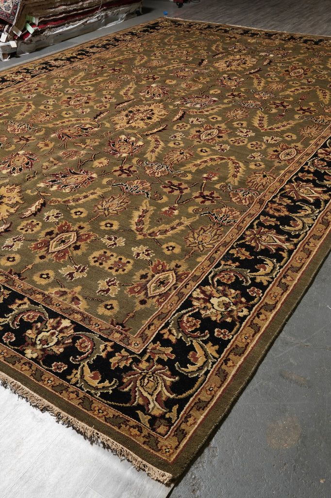 12 x 17.9 Green Handmade Rug Inventory Clearance SALE #B-72055