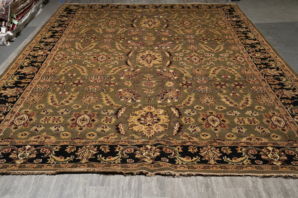12 x 17.9 Green Handmade Rug Inventory Clearance SALE #B-72055