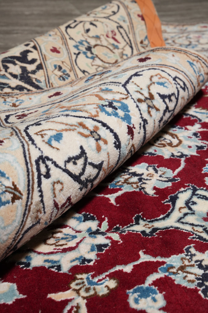 6.5 x 10 Wool and Silk Fine Weave Authentic Persian Nain Rug Iran #F-6953
