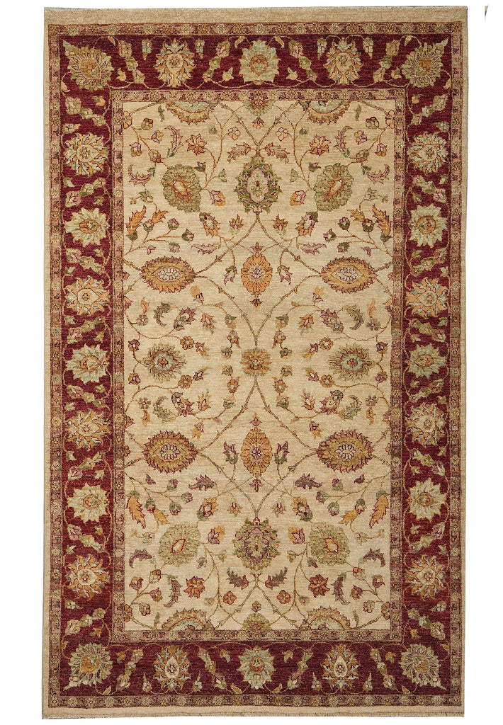 5.8 x 9 Beautiful Quality Hand-Knotted Chobi Peshawar Zigler Rug #B-73638