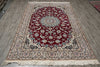 Load image into Gallery viewer, 6.5 x 10 Wool and Silk Fine Weave Authentic Persian Nain Rug Iran #F-6953