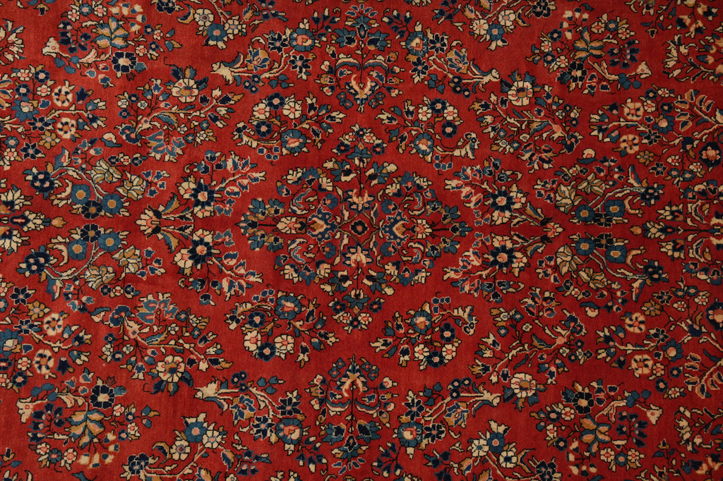 7.3 x 11 Coral Persian Sarouk Rug 72755