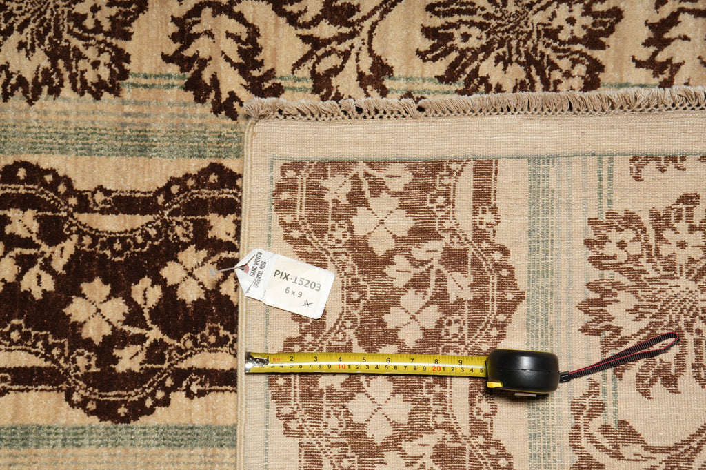 6 x 9 Hand-Knotted Transitional Wool Rug Modern Carpet #PIX-15203
