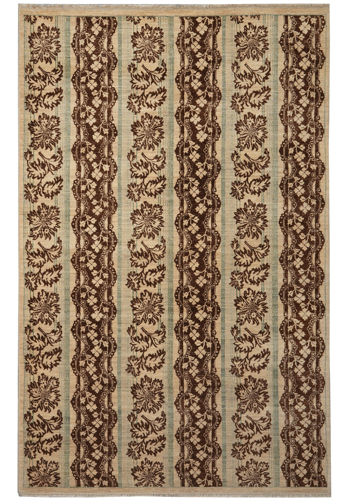6 x 9 Hand-Knotted Transitional Wool Rug Modern Carpet #PIX-15203