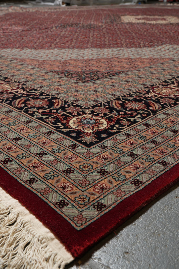 12 x 18.6 Fine Quality Wool and Silk Mahi Tabriz Rug #PIX-5763