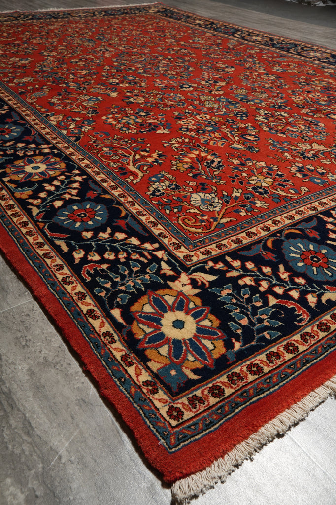 7.3 x 11 Coral Persian Sarouk Rug 72755