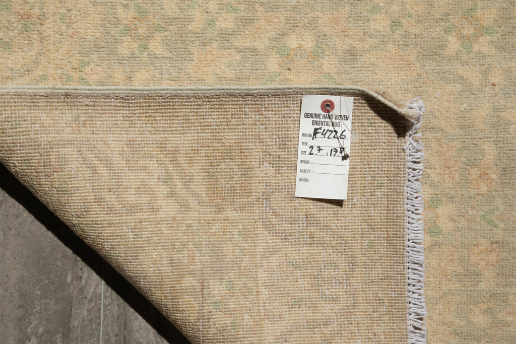 2.7 x 17.8 Feet Long Runner Natural Wool Pale Pastels Neutrals #F-4226
