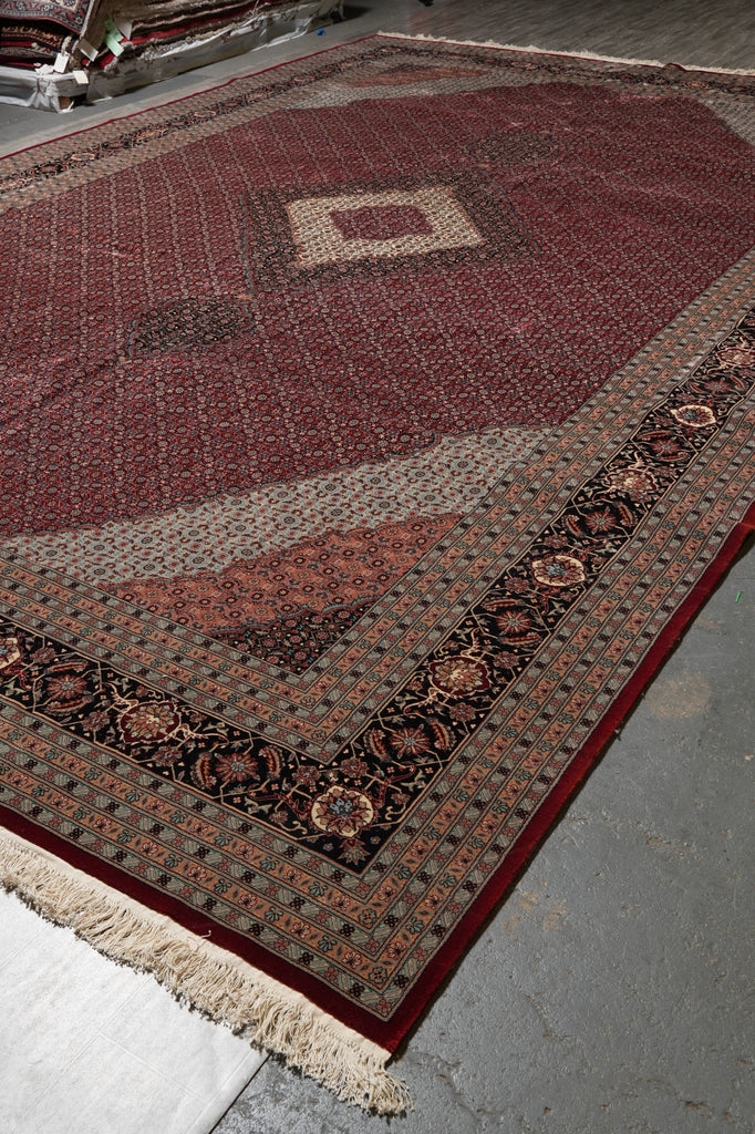 12 x 18.6 Fine Quality Wool and Silk Mahi Tabriz Rug #PIX-5763