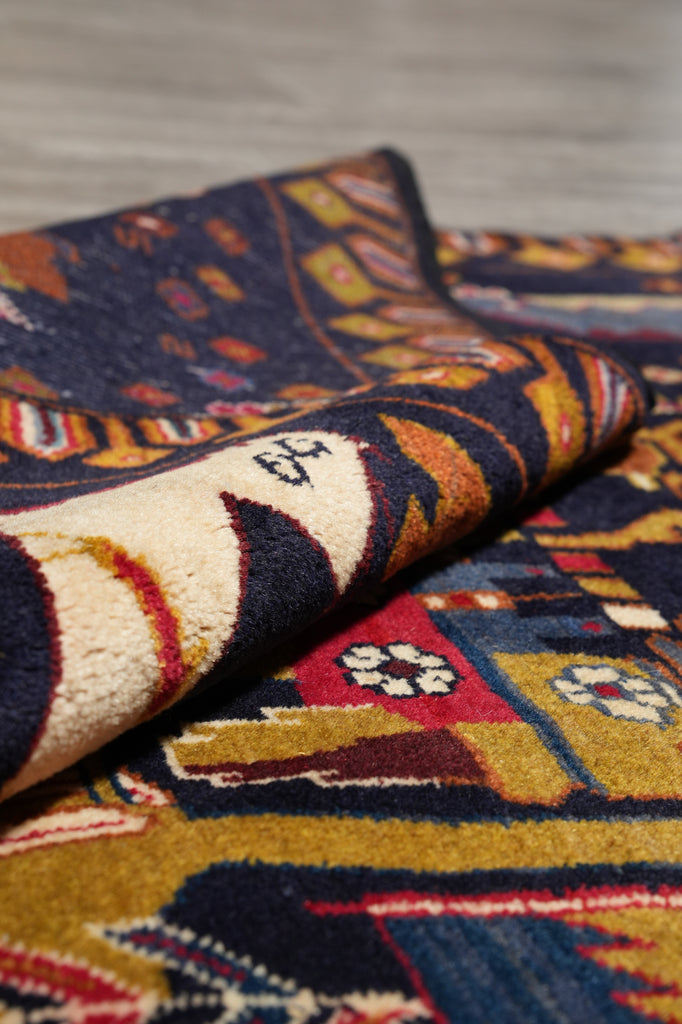 3.9 x 6.8 Pictorial Animals Tribal Afghan Rug #S10-595