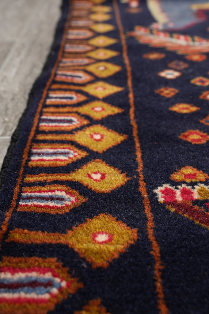 3.9 x 6.8 Pictorial Animals Tribal Afghan Rug #S10-595