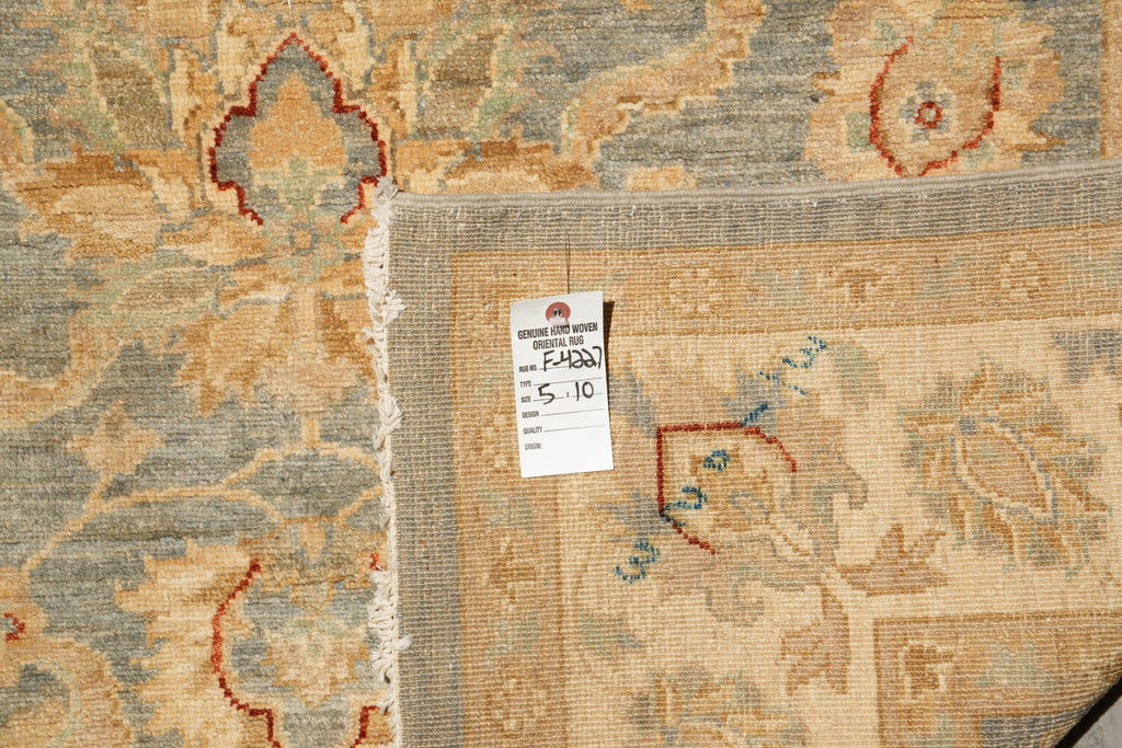 5 x 10 Gallery Size Runner Handmade Pakistan Sage Green Gray #F-4227