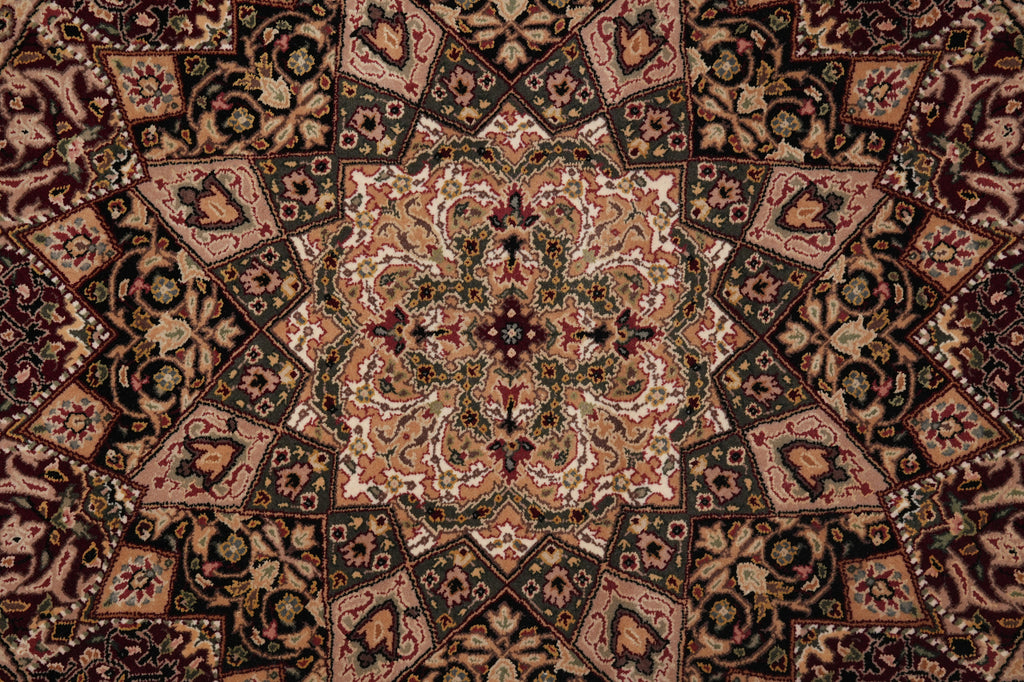 5 x 5 Feet Round Quality Handmade Wool and Silk Rug Dom #F-4503