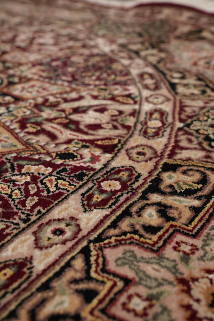 5 x 5 Feet Round Quality Handmade Wool and Silk Rug Dom #F-4503