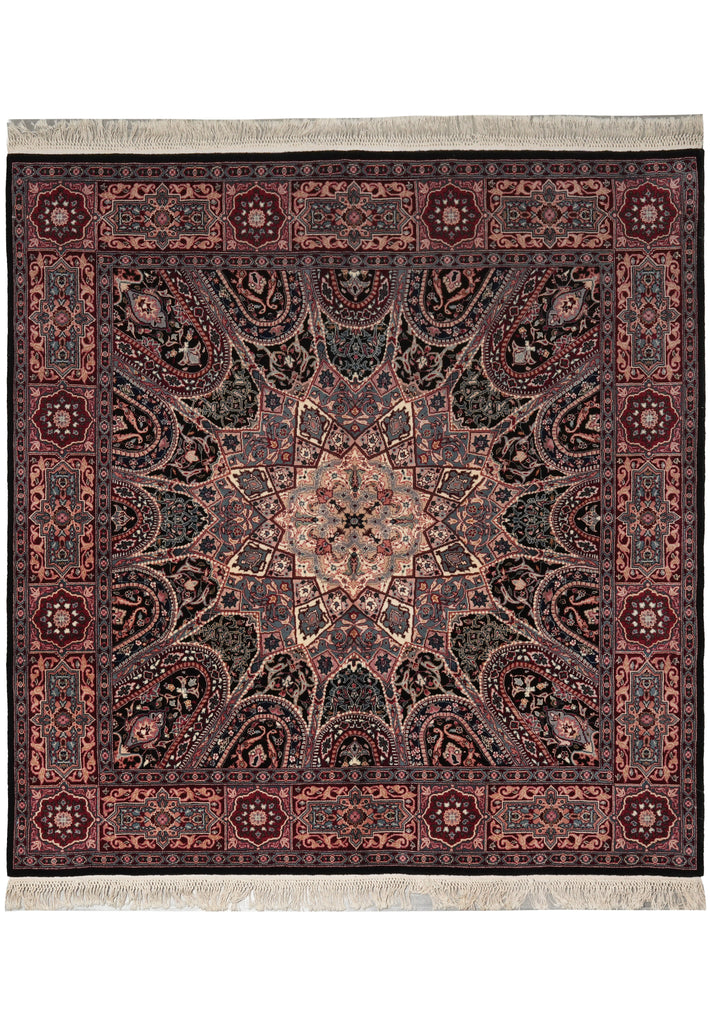 6 x 6 Black Minnici Design Rug 16012