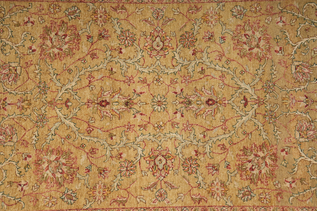 6 x 9 Gold Warm Rustic Red Quality Hand-Knotted Chobi Peshawar Rug Naural Wool #B-71419