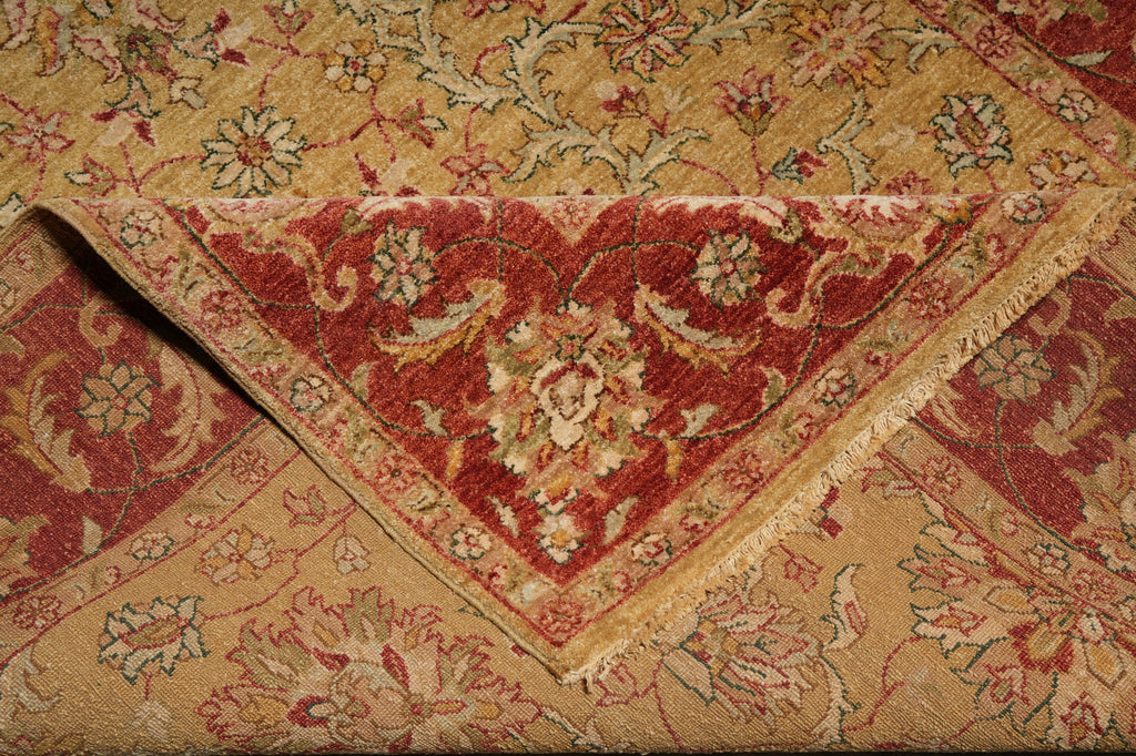6 x 9 Gold Warm Rustic Red Quality Hand-Knotted Chobi Peshawar Rug Naural Wool #B-71419
