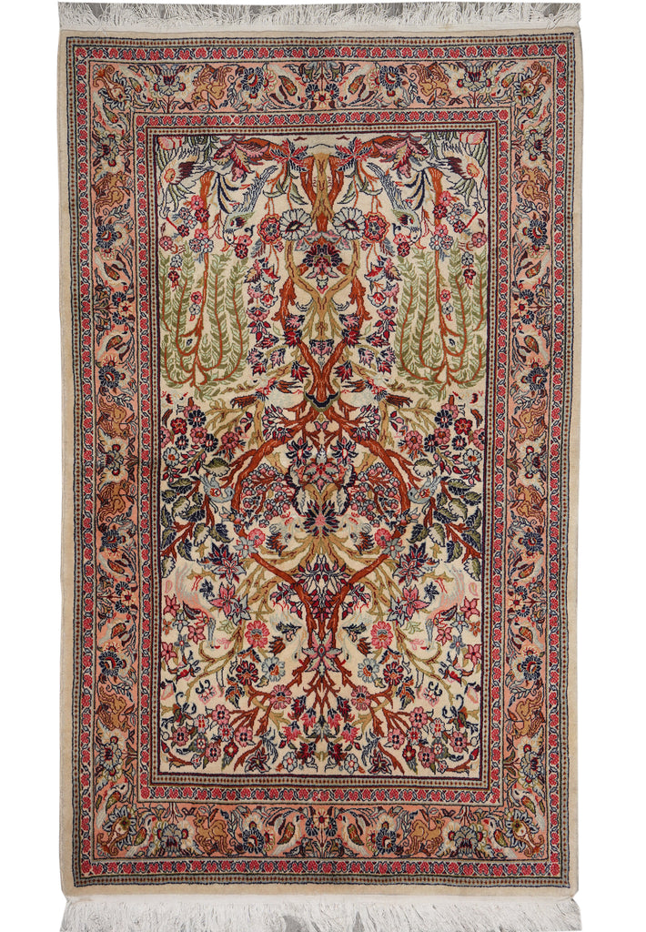 4.4 x 7.7 Persian Qom Wool Rug
