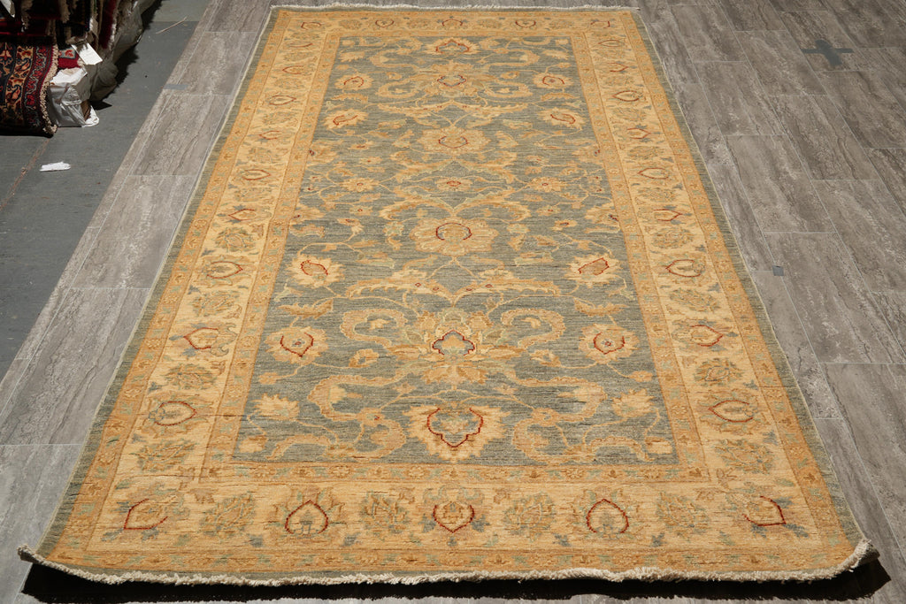 5 x 10 Gallery Size Runner Handmade Pakistan Sage Green Gray