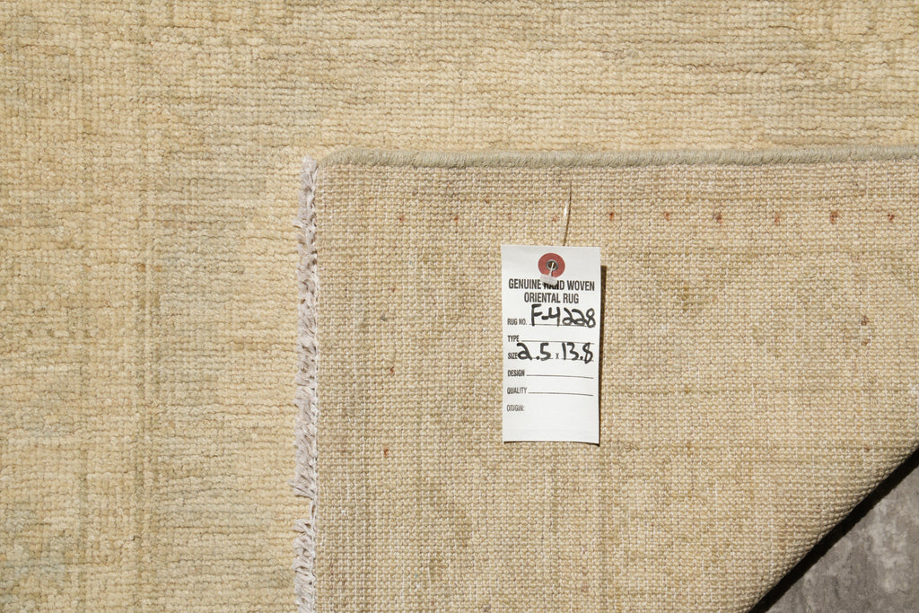 2.5 x 13.8 Runner Chotan Neutral pastels Natural Wool #F-4228