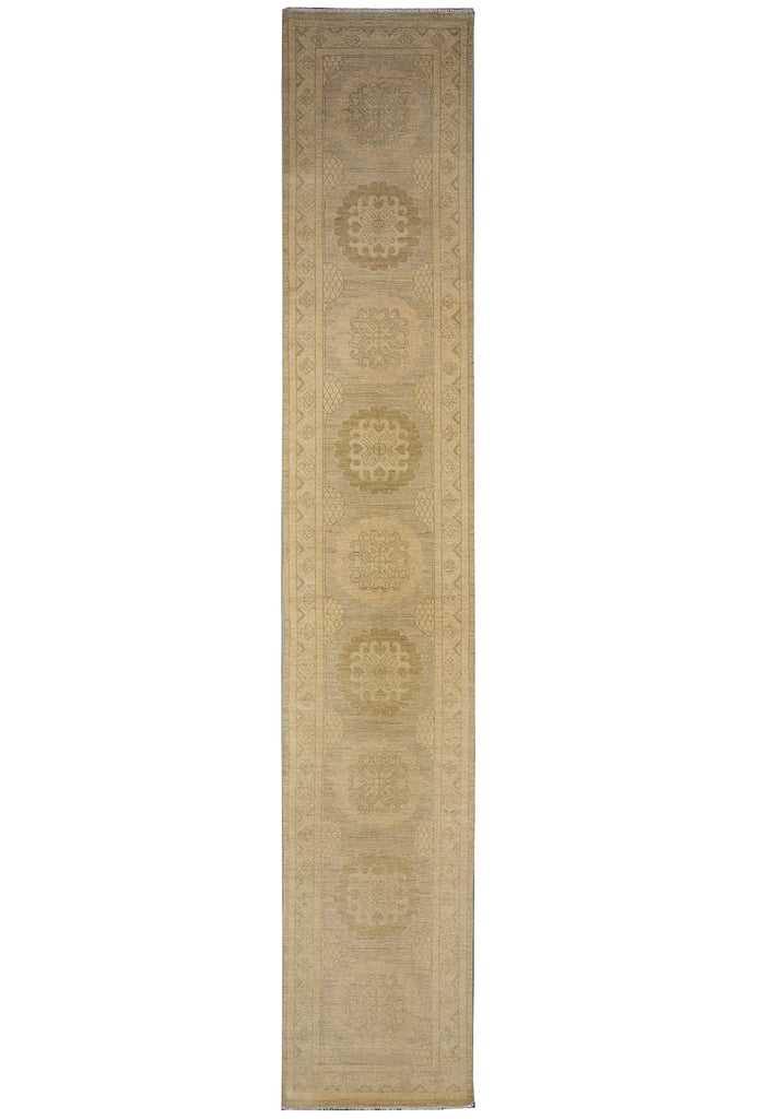 2.5 x 13.8 Runner Chotan Neutral pastels Natural Wool