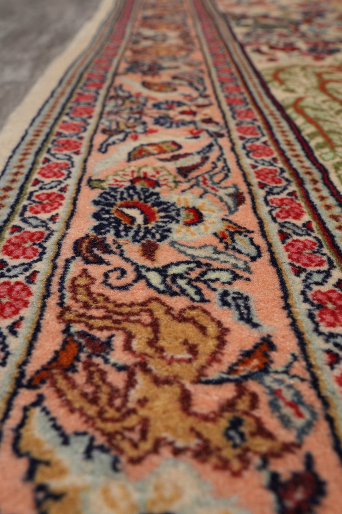 4.4 x 7.7 Persian Qom Wool Rug #B-78914