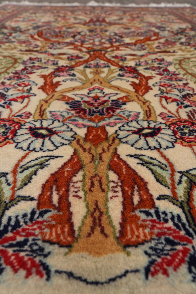 4.4 x 7.7 Persian Qom Wool Rug #B-78914